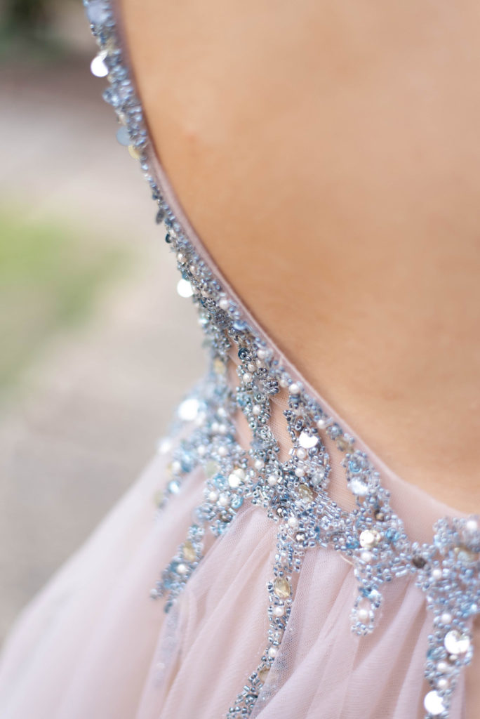 Sequin Gown Detail | Citrus Grove Wedding