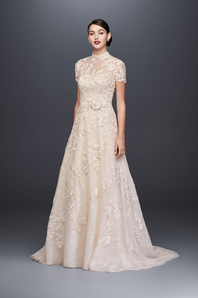 Short Sleeve Vintage Wedding Dress | Oleg Cassini