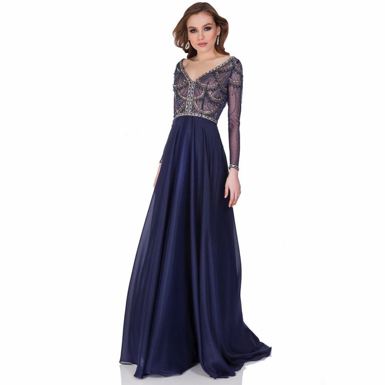 navy evening gowns