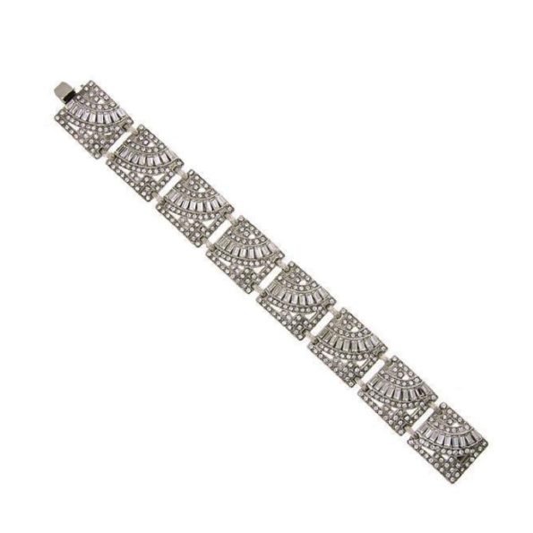 Silver Crystal Art Deco Bracelet