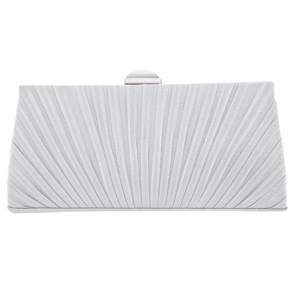 Silver Fabric Art Deco Clutch