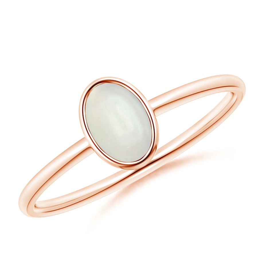 Simple Moonstone Ring in Rose Gold