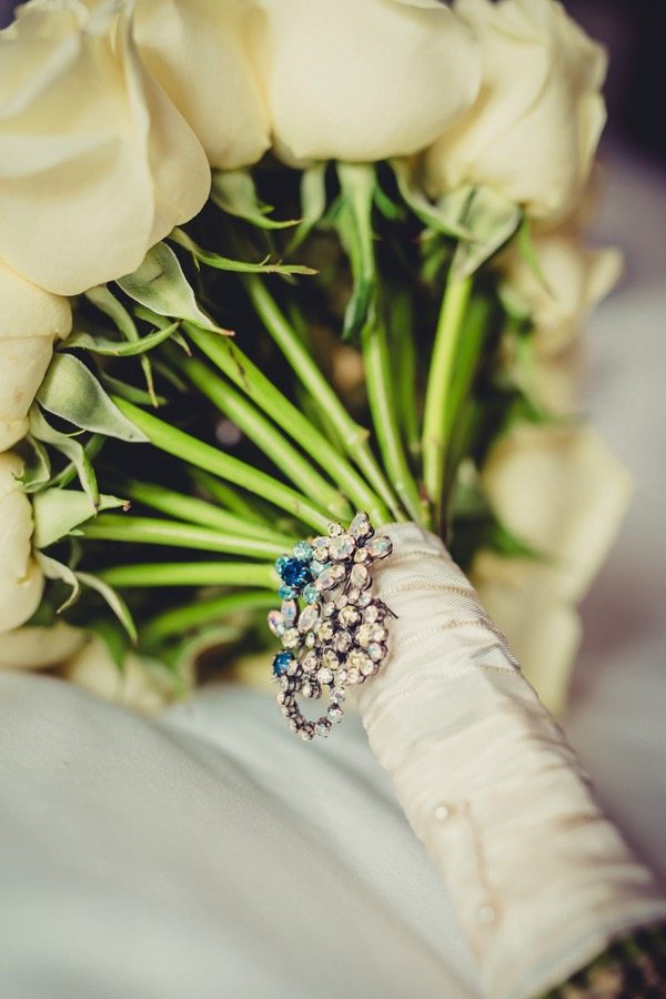 Something Blue Brooch Bridal Bouquet