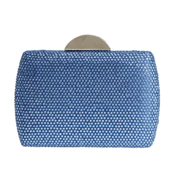 Something Blue Crystal Minaudière Clutch