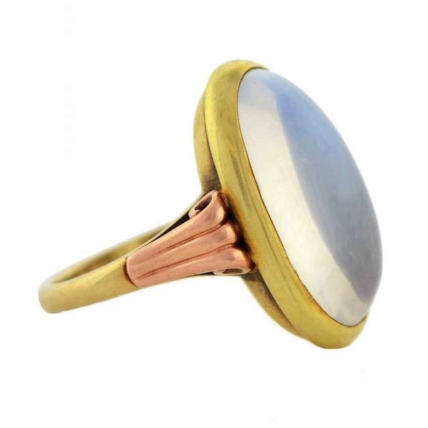 Streamline Moderne Moonstone Ring