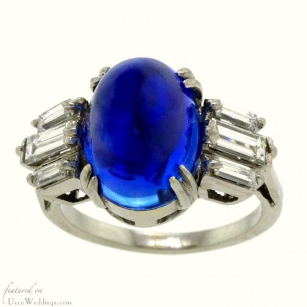 Streamline Moderne Sapphire Rings