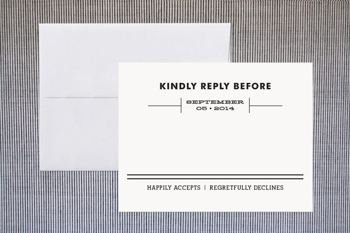 Streamline Moderne Wedding Reply Card