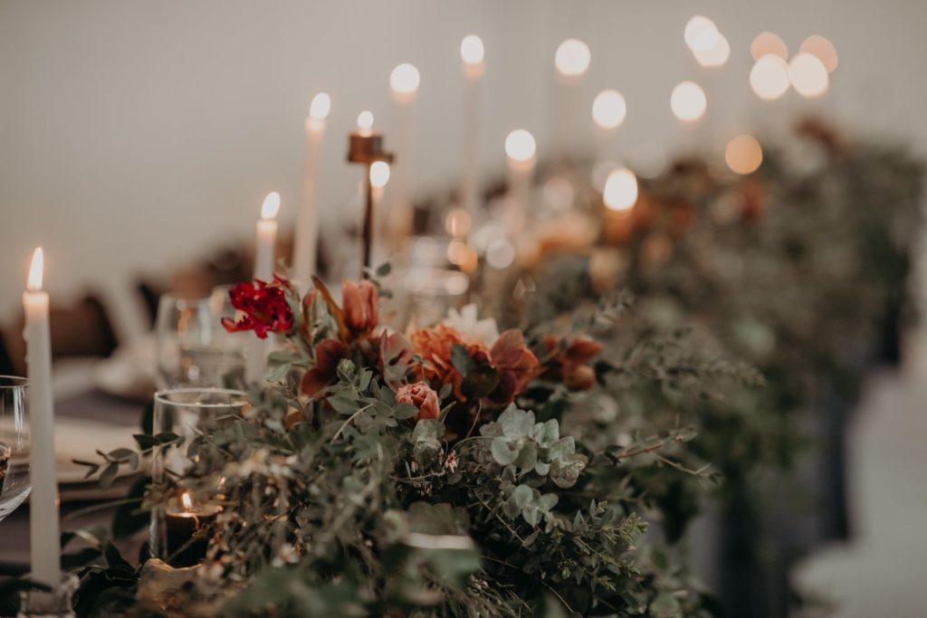 Table Flowers | Vintage Industrial Wedding