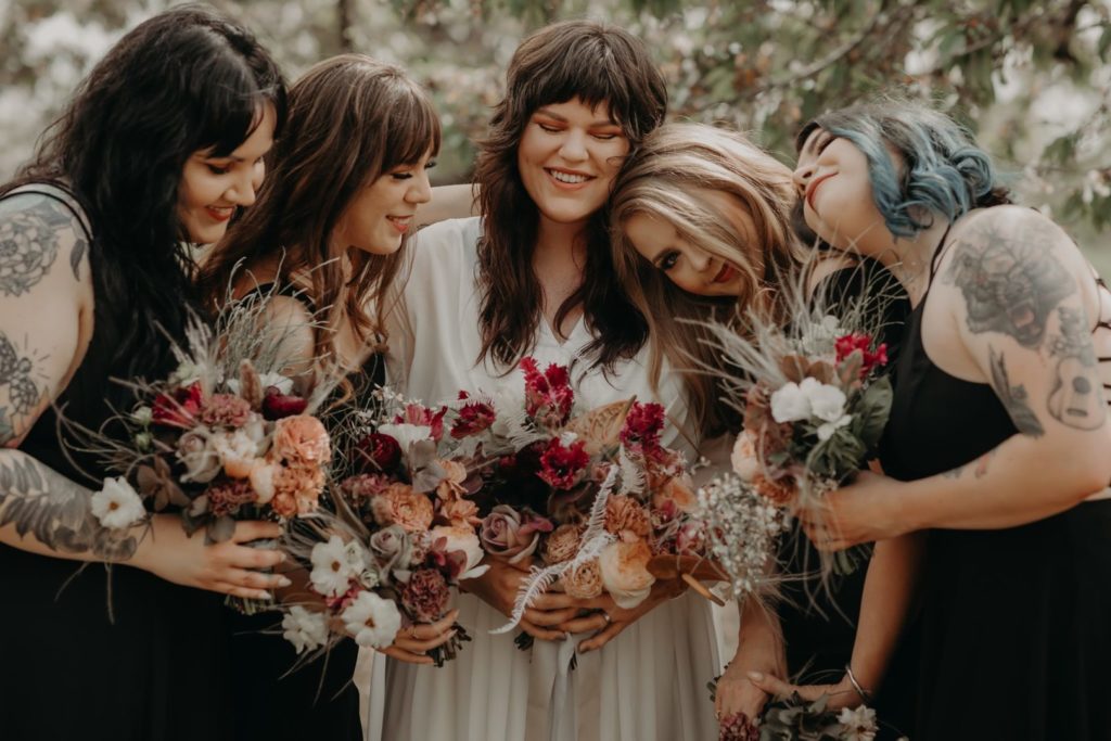 Tattooed Bridesmaids | Vintage Industrial Wedding