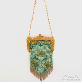 Teal + Gold Flapper Purse | Mandelian Bag