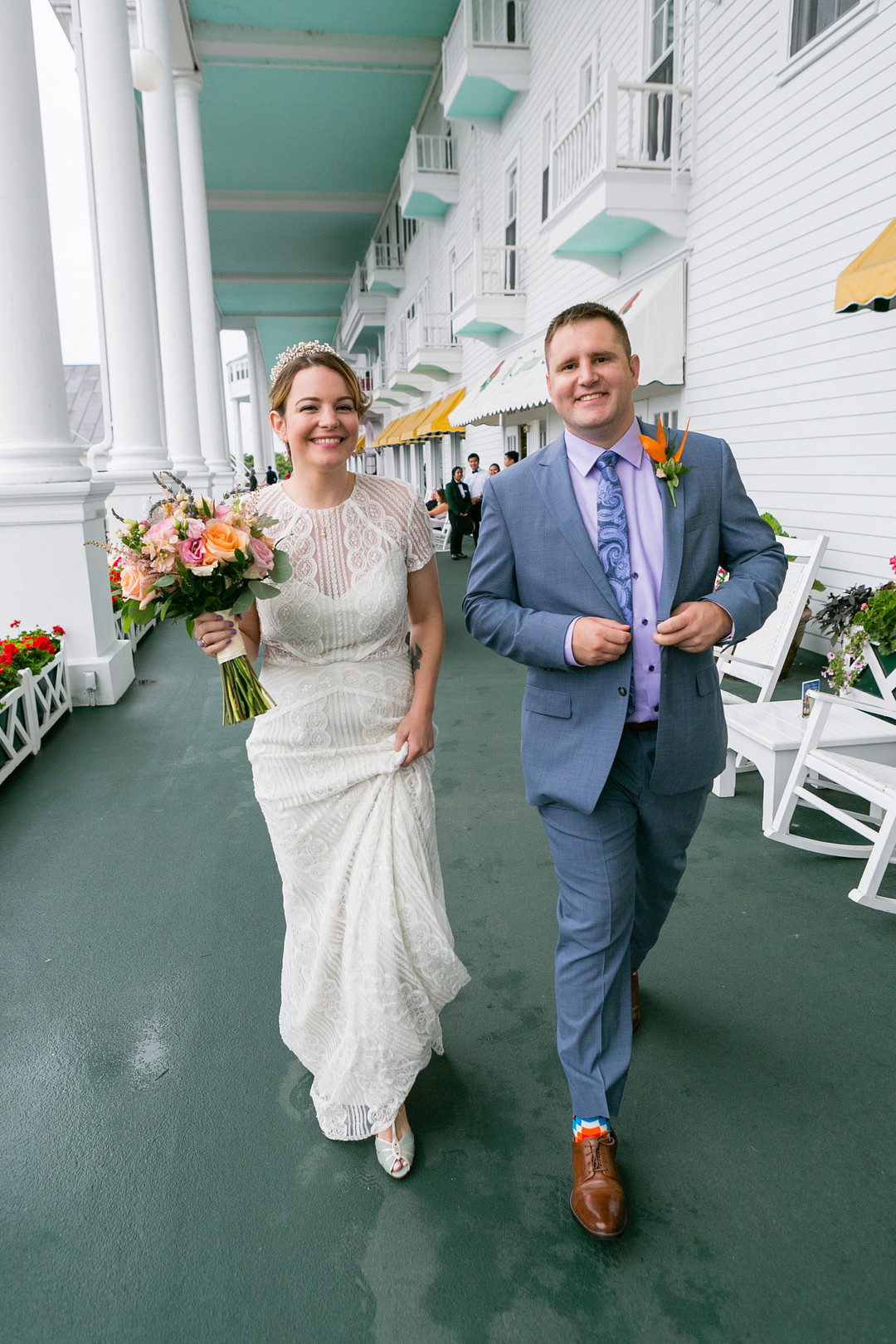 Veranda Walk | Vintage Mackinac Island Wedding