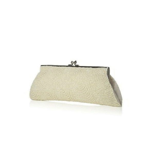 Vintage 1920s Ivory Beaded Clutch