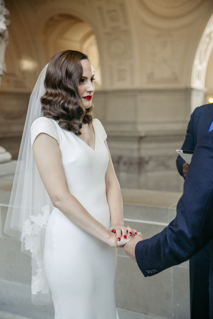 Vintage 1940s Style Bride | City Hall Wedding