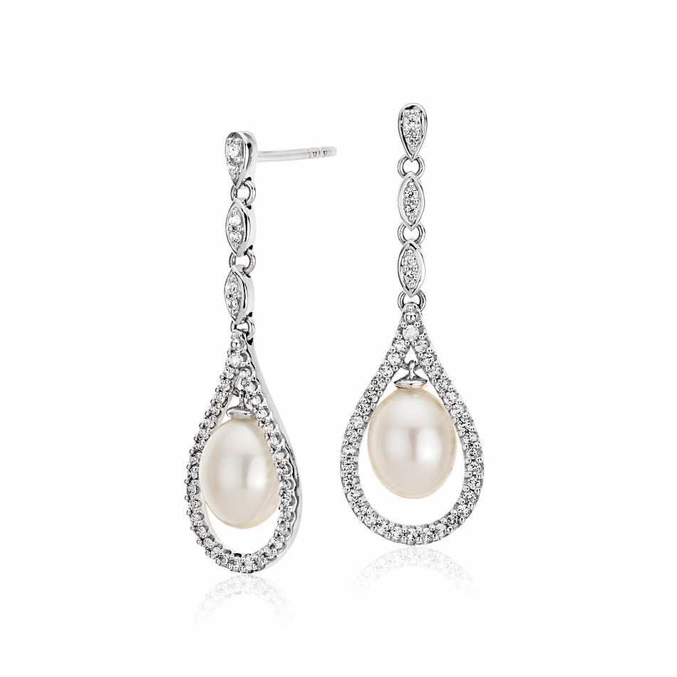 Vintage Art Deco Pearl Drop Earrings