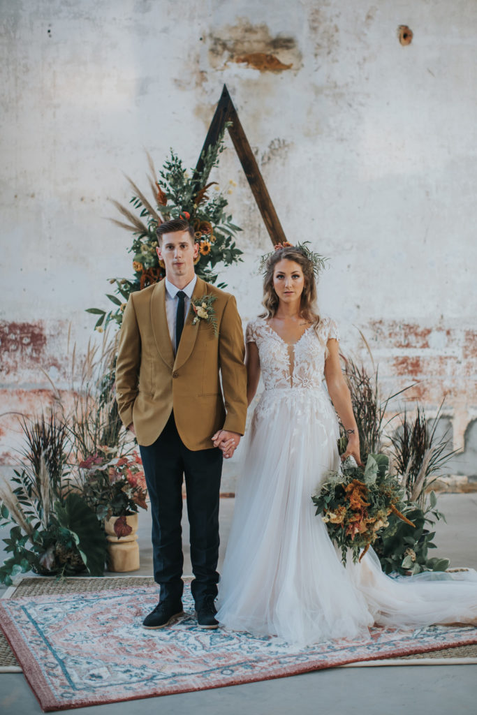 Vintage Autumn Wedding Couple