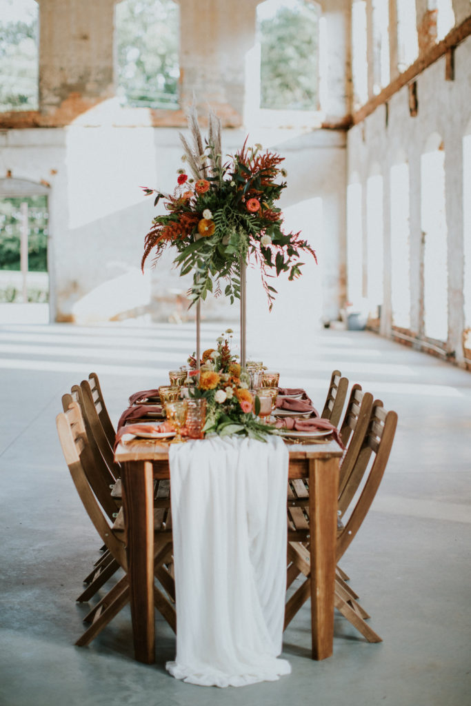 Vintage Autumn Wedding | Industrial Venue