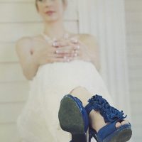 Vintage Blue Bridal Shoes