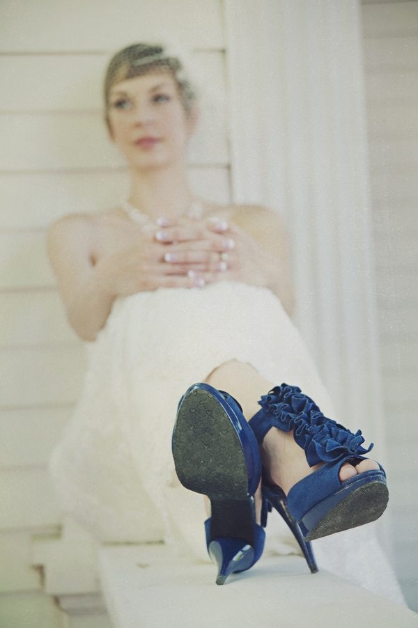 Vintage Blue Bridal Shoes