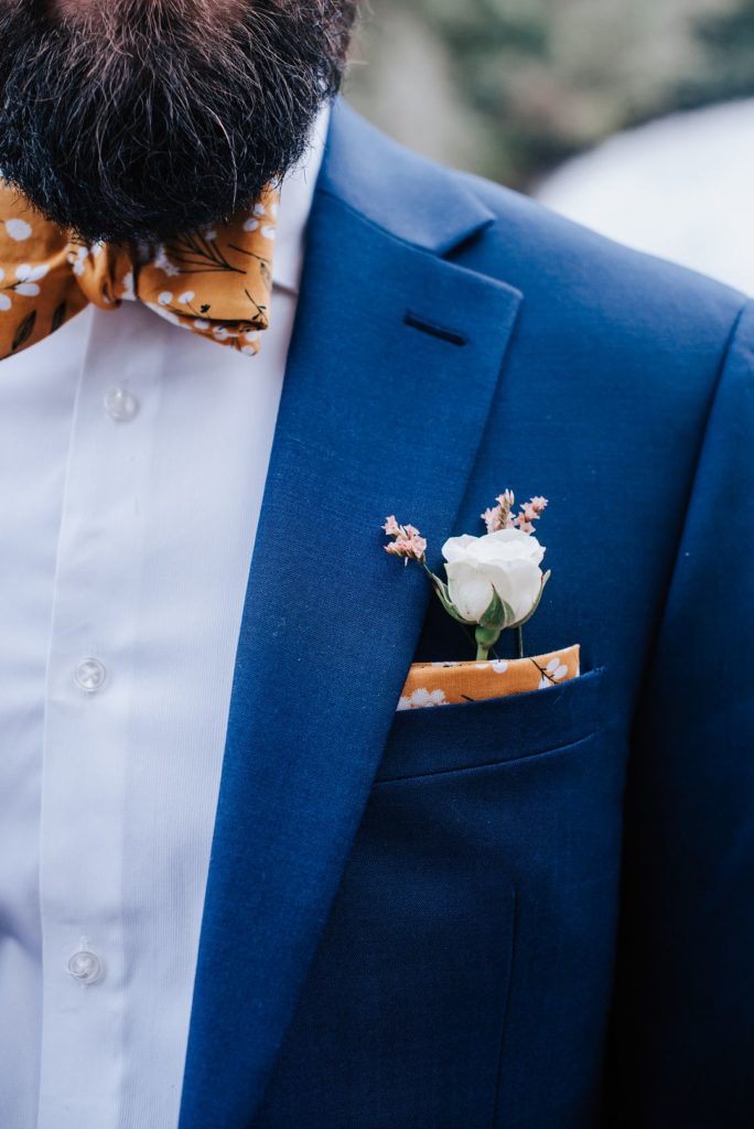 Vintage Boutonniere Rustic Waterfall Elopement