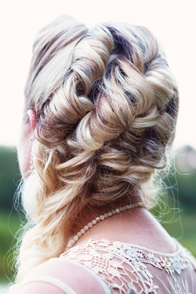 Vintage Bridal Hair Curls Updo