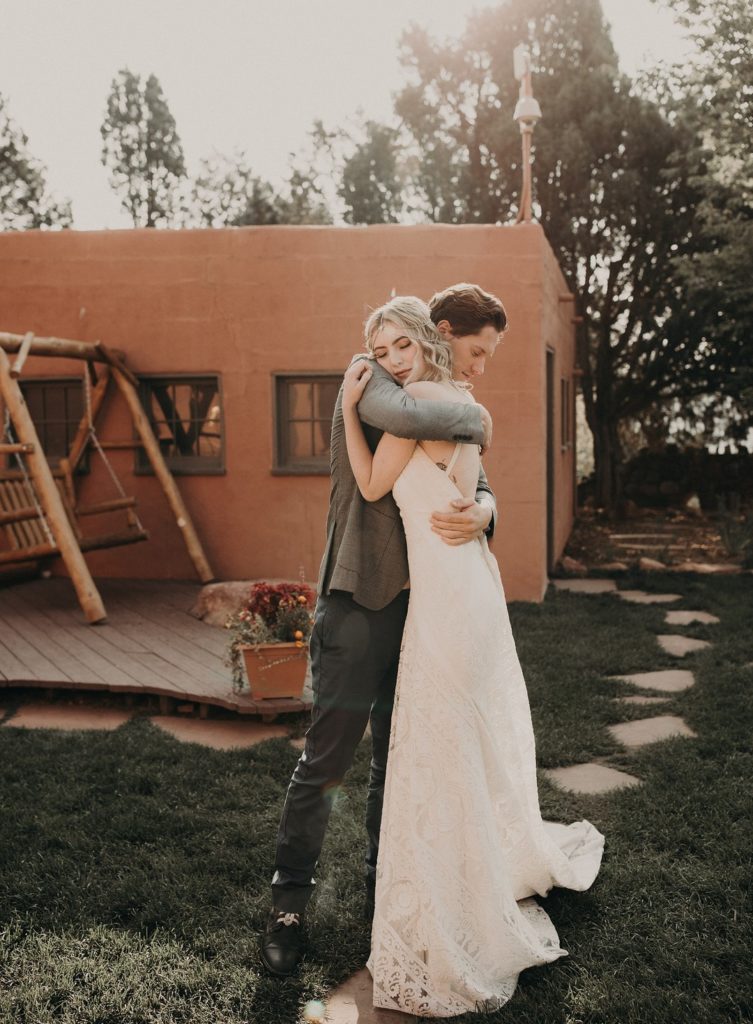 Vintage bride and Groom | Colorado Red Rocks Wedding