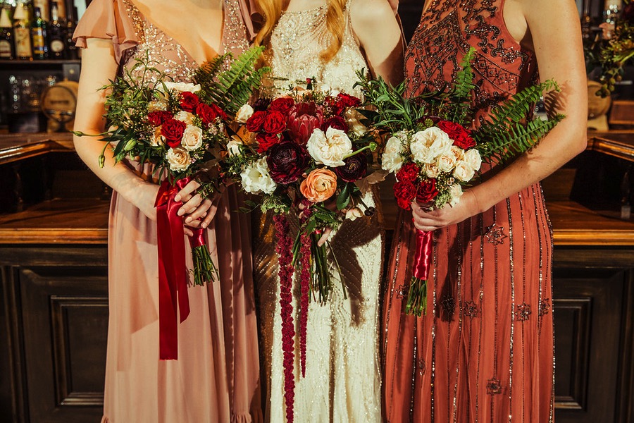 Vintage Bridesmaids Bouquets | Vintage 1920s Wedding Inspiration