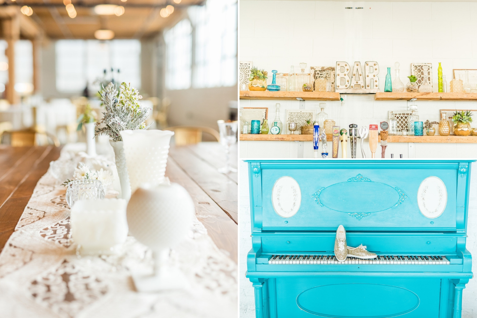 Vintage Bright Winter Wedding Decor