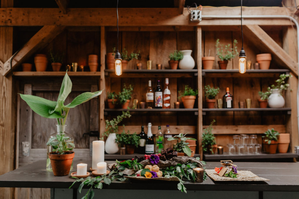 Vintage Farm wedding Barn Bar