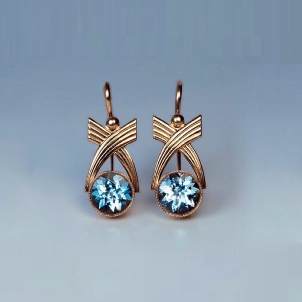 Antique Art Deco Aquamarine Earrings