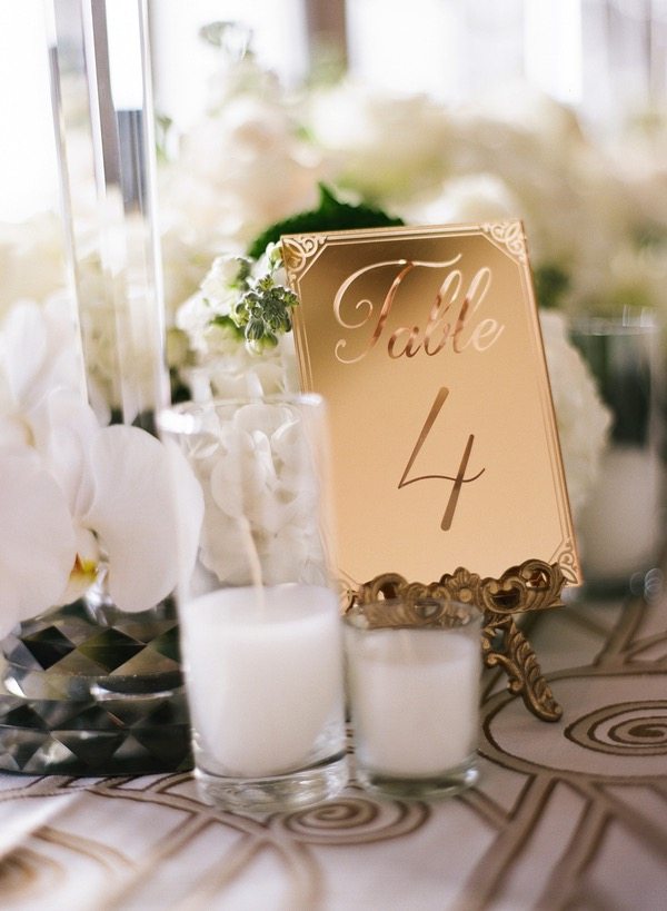 Vintage Gold Table Numbers