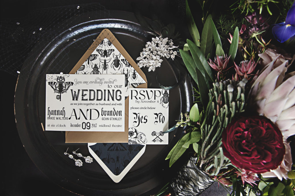 Vintage Gothic Wedding Invitations