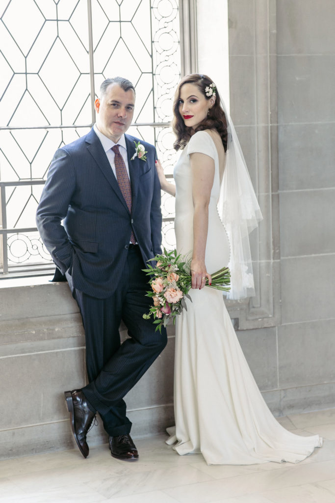 Vintage Inspired Bride and Groom | San Francisco City Hall Wedding