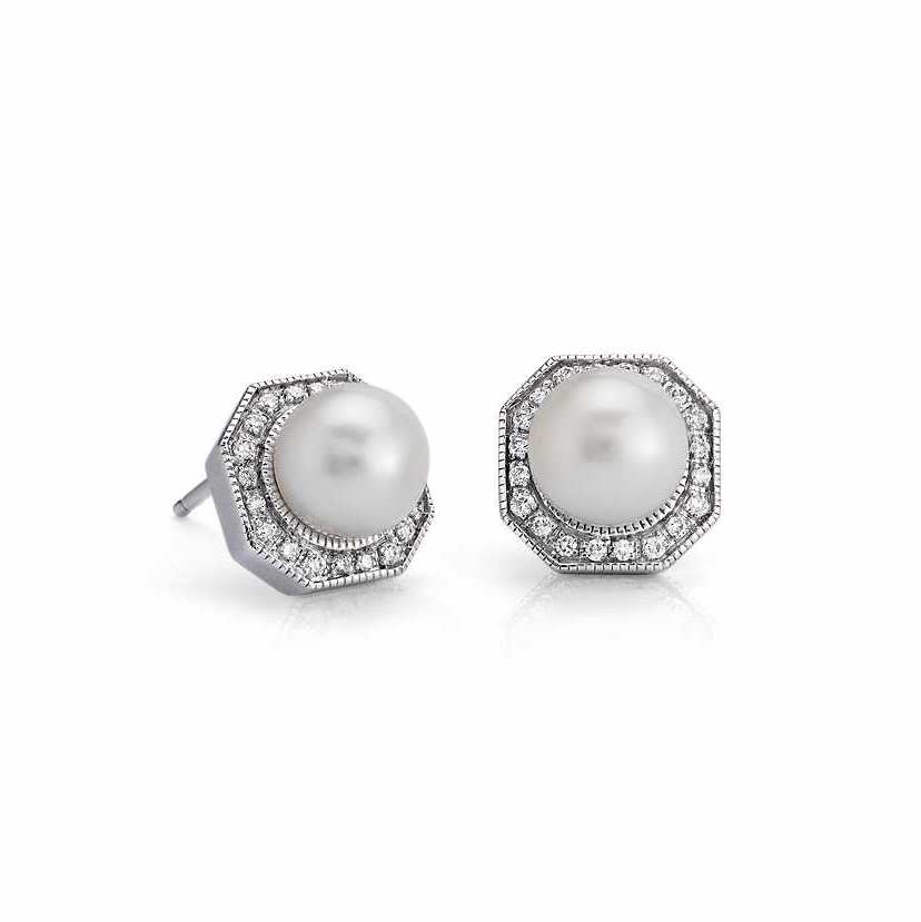 Vintage Pearl Stud Earrings