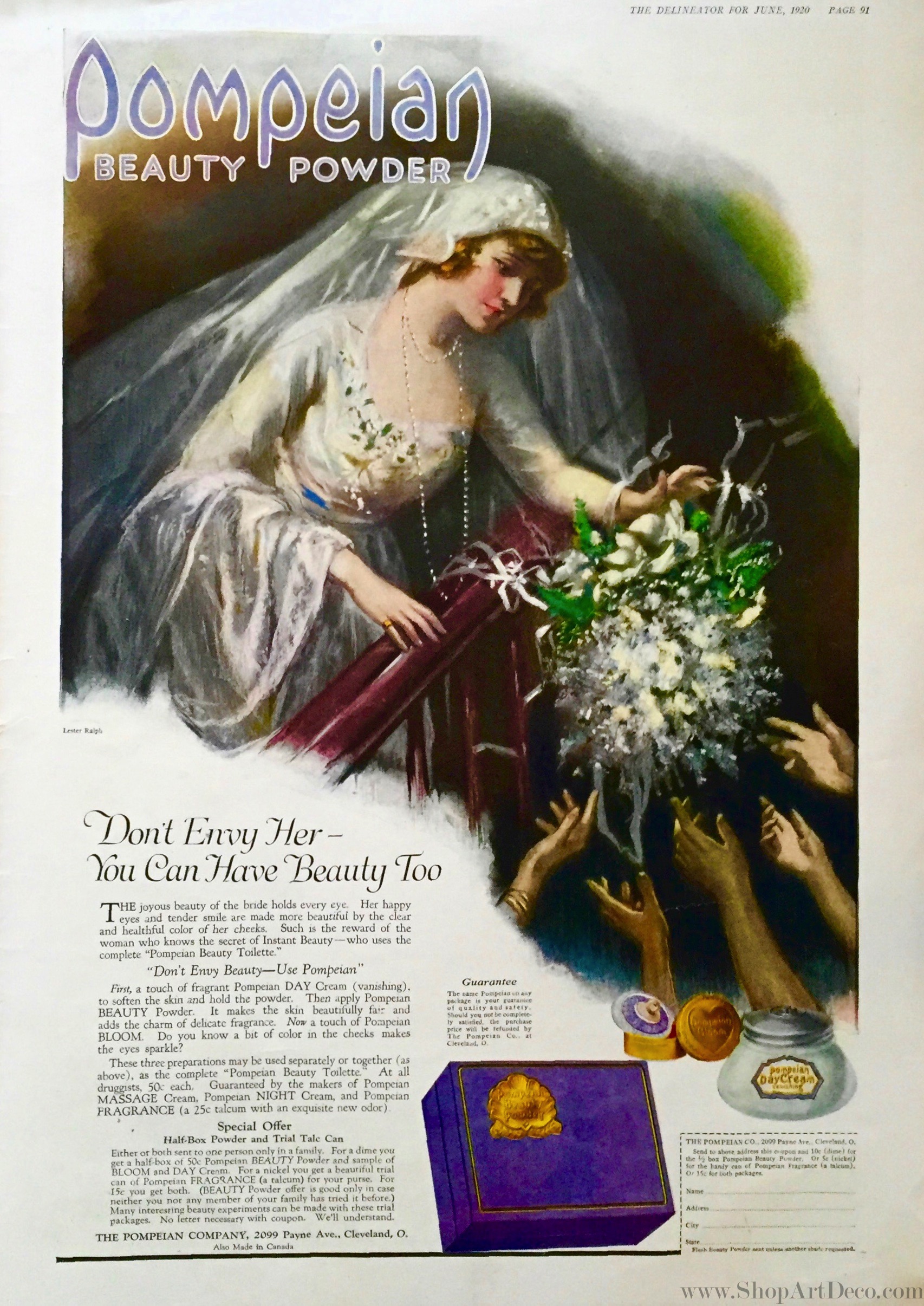 Vintage Pompeian Beauty Powder Ad