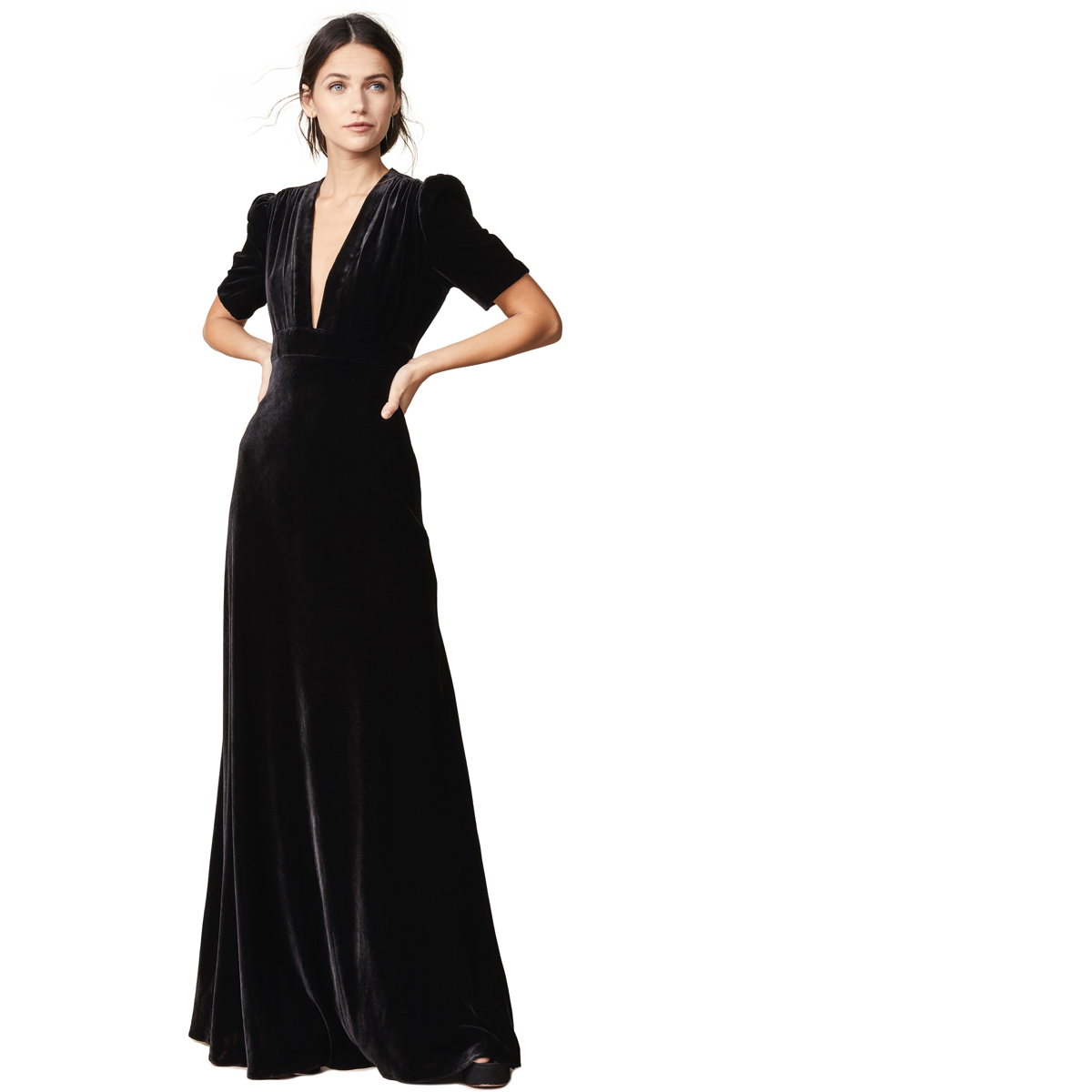 black velvet formal dress
