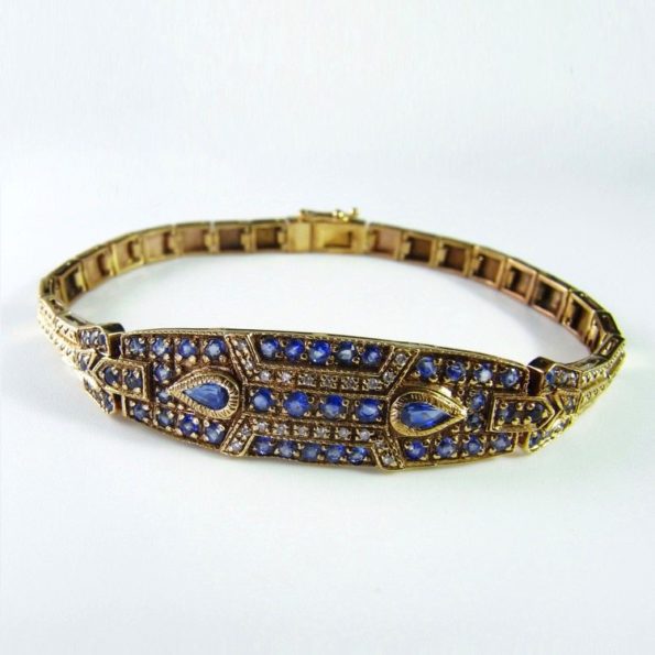 Vintage Sapphire and Diamond Art Deco Bracelet