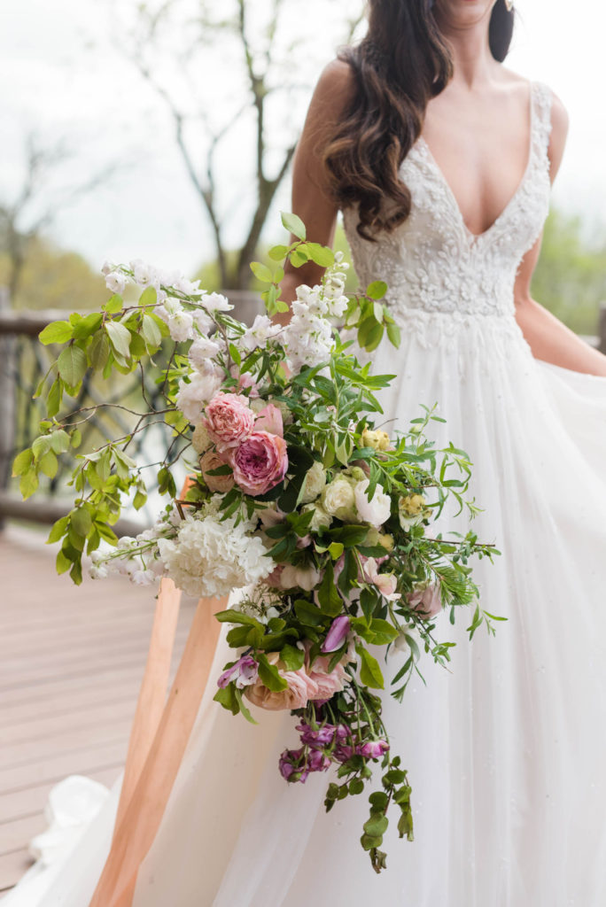 Spring Wedding Cascading Bouquet
