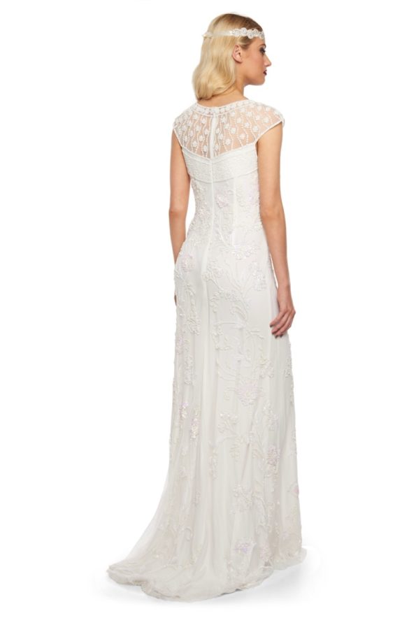 Vintage Style Cap Sleeve Wedding Dress back