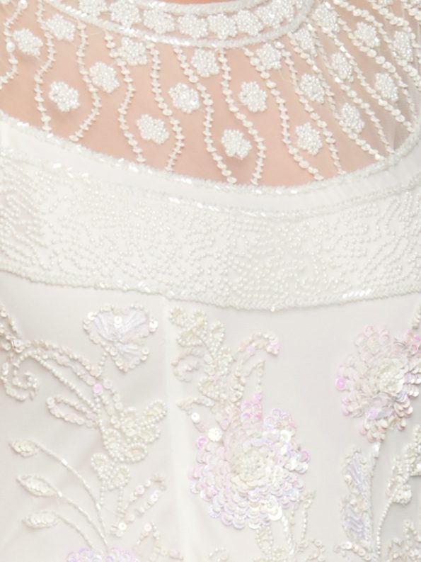 Vintage Style Cap Sleeve Wedding Dress Detail