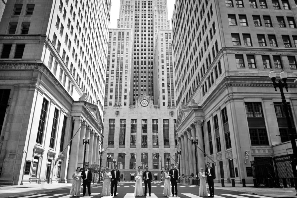 Vintage Style Chicago Wedding Bridal Party