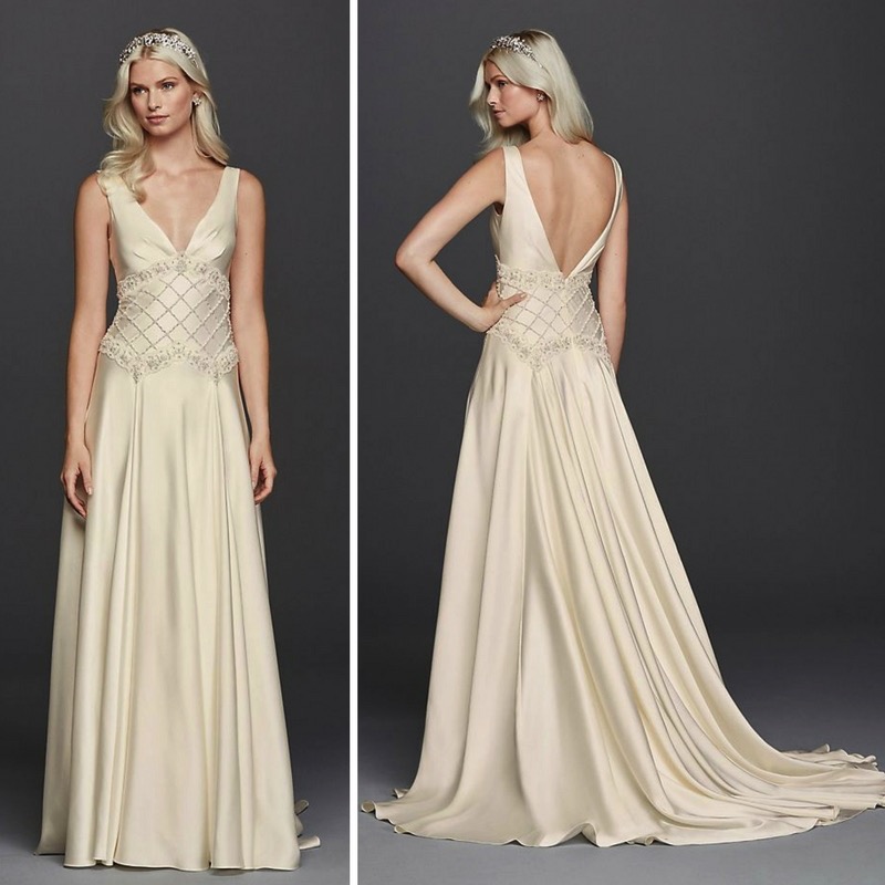 Vintage Style Satin Wedding Gown