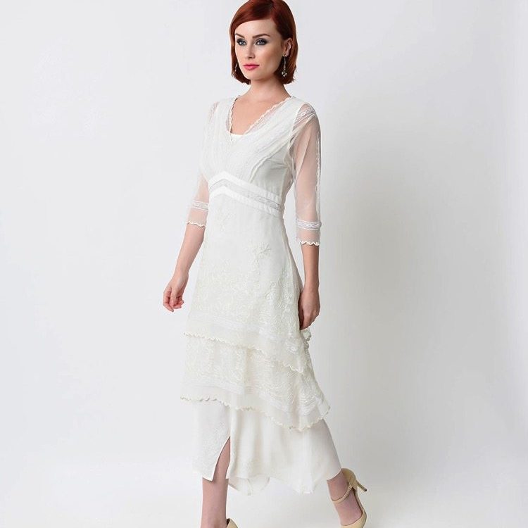 white lace tea dress