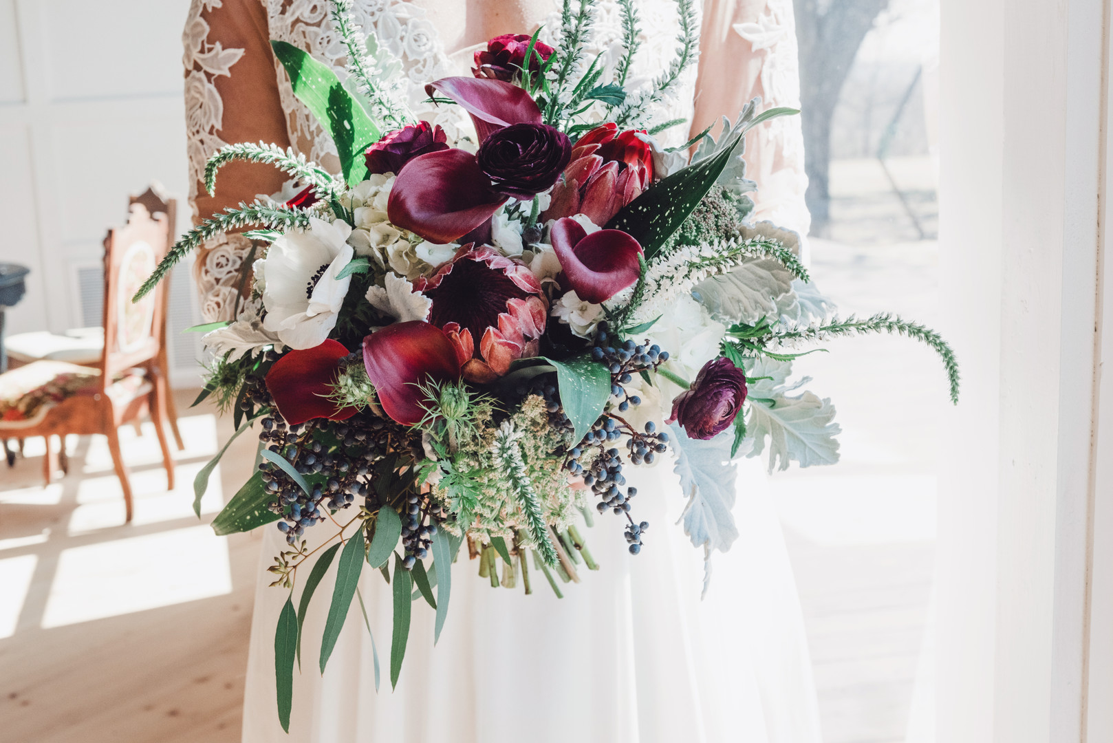 Vintage Style Winter Wedding Bouquet