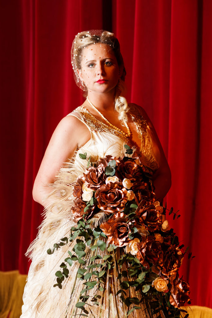 Vintage Theater Wedding Bridal Portrait Bouquet