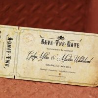 Vintage Ticket Save The Date