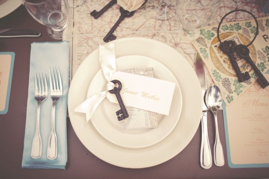 Vintage Travel Plate || Wedding Place Setting