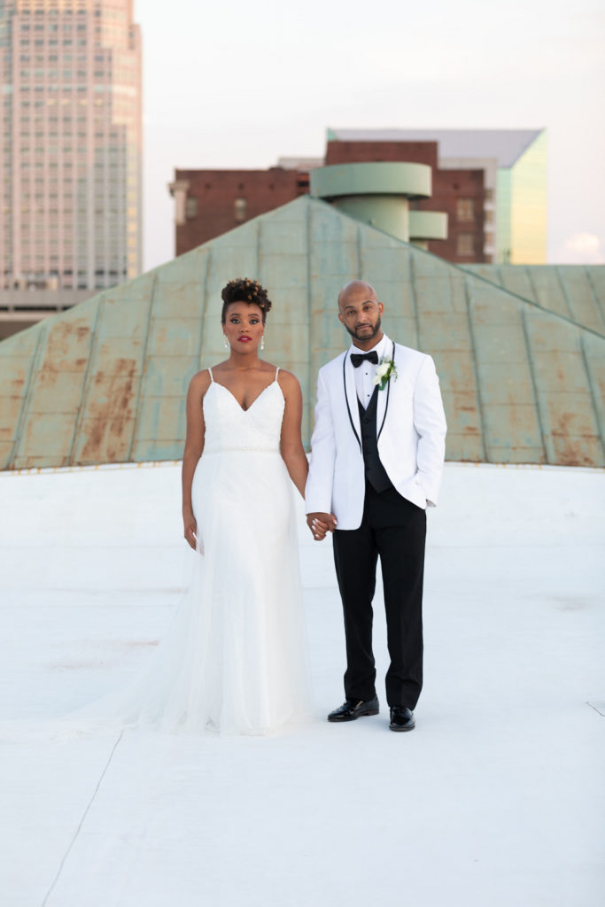 Vintage Venue Rooftop Wedding Portraits