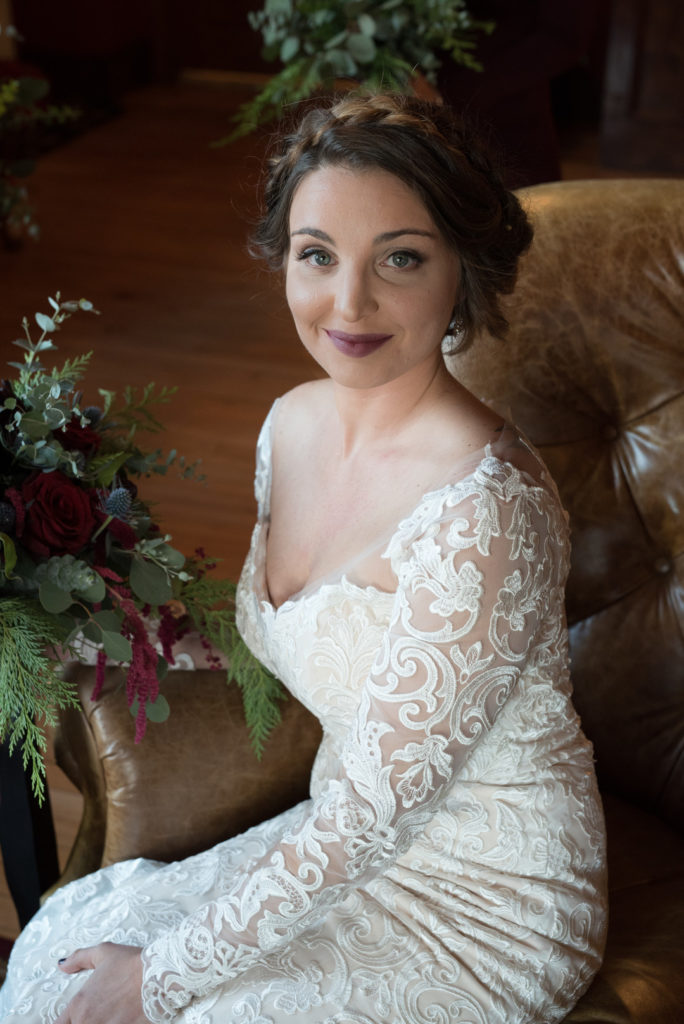 Vintage Winter Wedding Bridal Gown