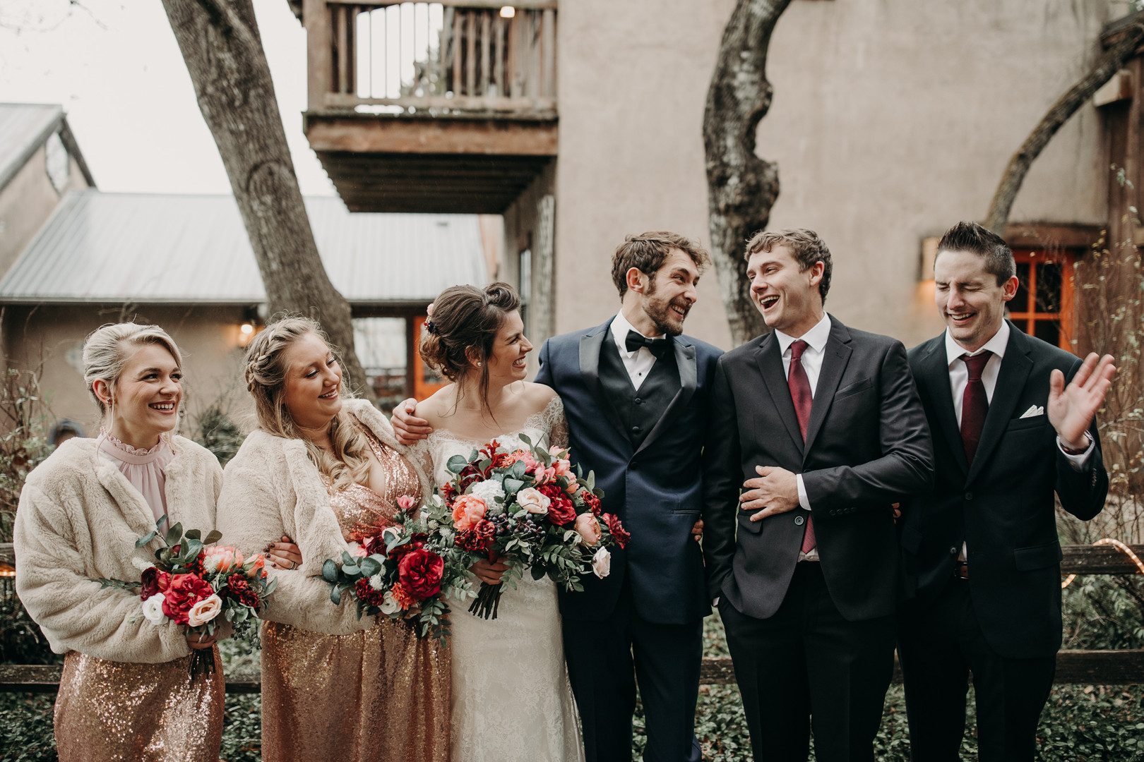 Vintage Winter Wedding Bridal Party