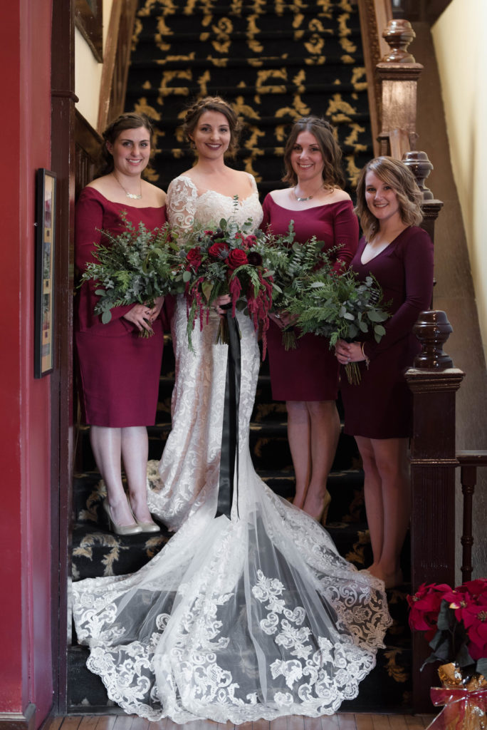 Vintage Winter Wedding Bridesmaids